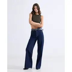 SEVEN SEVEN - Jean Wide Leg Tono Oscuro Para Mujer Azul