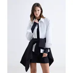 SEVEN SEVEN - Camisa Clásica Manga Larga Para Mujer Blanco