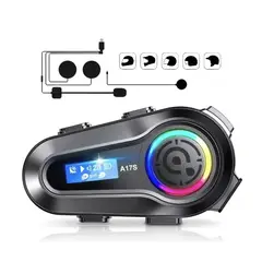 GENERICO - Intercomunicador Para Moto Q08 Bluetooth 5.3 1km Ipx6 Negro