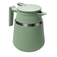 BUFFER FLASK - Jarra Térmica 1.1L Aislada Al Vacío Con Tapa Tetera Cafetera Para Café y Agua (Verde)