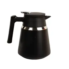 BUFFER FLASK - Jarra Térmica 1.1L Aislada Al Vacío Con Tapa Tetera Cafetera Para Café y Agua (Negro)