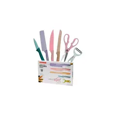 GENERICO - Kit De Cocina Set De Cuchillos Con Pelador Y Tijera Multicolor