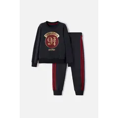 WARNER BROS - Conjunto de Harry Potter pantalón largo gris para niño