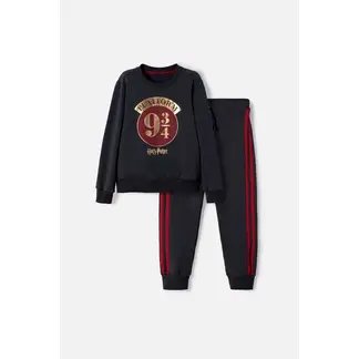 WARNER BROS - Conjunto de Harry Potter pantalón largo gris para niño