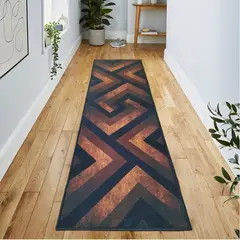 MITAPETE COM - Tapete Alfombra Camino Pie De Cama Antideslizante 50 X 180cms Café