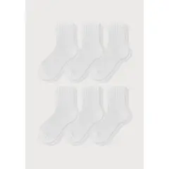 MR HAPPY - Media Escolar Tobillera Niños Unisex Blanco 28-32 Pack x3