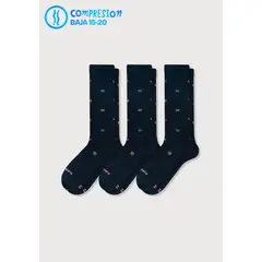 MR HAPPY - Media Beneficios Compresión 15-20 mmHg Dama Negro 35-39 Pack x3