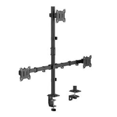 GENERICO - Soporte Monitor Triple Techgo SPM-1135 Escritorio 17-32 Brazo Articulado Acero Ajustable Ergonomico