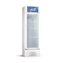 JLC ELECTRONICS - Vitrina Refrigerada Vertical 211 Litros - Modelo JLC-281 con Sistema Airflow, 3 Parrillas Ajustables e Iluminación LED Superior