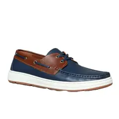 EVEGONZ - Mocasin de Hombre en Cuero Azul