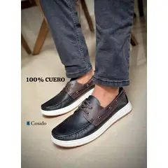 EVEGONZ - Mocasin en Cuero para Hombre Negro