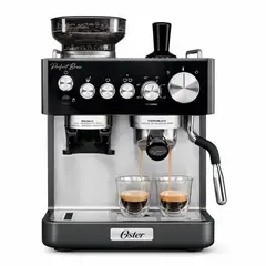 OSTER - Maquina Cafe Expreso Capuchino Molino Cafe 15 Bar 1.8 Litros Plateado 110v