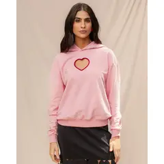 BASICAL - Hoodie Open Heart Rosado