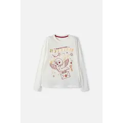 WARNER BROS - Camiseta de Harry Potter manga larga marfil para niña