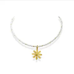 MERAKI - Collar mujer de cristal murano con DIJE VARIADO - Cadena mujer - Gargantilla mujer