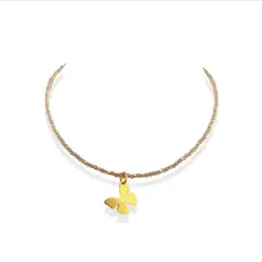 MERAKI - Collar mujer de cristal murano con DIJE VARIADO - Cadena mujer - Gargantilla mujer