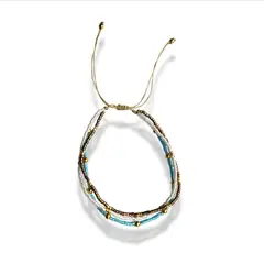 MERAKI - Pulsera mujer de miyuki y piedra cristal murano - Manilla mujer