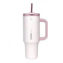 BUFFER FLASK - Termo Vaso Termico Con Pitillo 1,2 lt Buffer Acero Inox - Crema