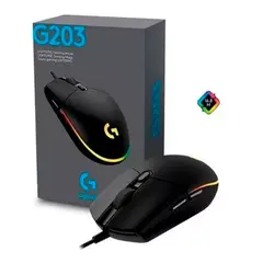 LOGITECH - Mouse Gamer G203 Lightsync Negro RGB