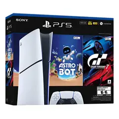 SONY - Consola Playstation 5 Edición Digital Blanca Con Juegos Astro Bot & Gt7