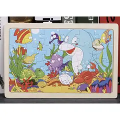 GENERICO - Rompecabezas Infantil De Madera Animales Del Mar 24 Piezas