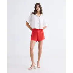 SEVEN SEVEN - Short Para Mujer Multiusos Plano Color Rojo Marca #28191154