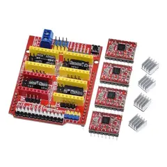 GENERICO - Shield CNC v3 con Driver A4988 para Control de Motores - Shield CNC v3 + 4x driver A4988 Arduino