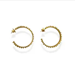 MERAKI - Candongas grandes mujer bañadas en oro 24kt - Aretes grandes - Candongas mujer