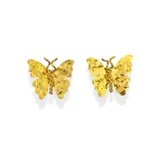 MERAKI - Aretes Mujer mariposa trenza Bañados en oro 24kt - Aretes pequeños - Topos mujer