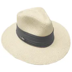 SALVADOR BEACHWEAR - SOMBRERO CLARO CINTA ANCHA GRIS