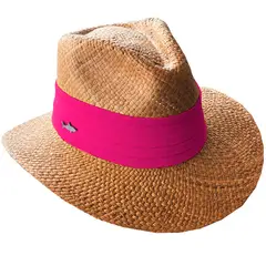 SALVADOR BEACHWEAR - SOMBRERO OSCURO CINTA ANCHA FUCSIA