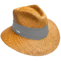 SALVADOR BEACHWEAR - SOMBRERO OSCURO CINTA ANCHA GRIS CLARO