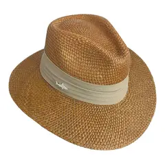 SALVADOR BEACHWEAR - SOMBRERO OSCURO CINTA ANCHA CENIZO