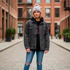 VITTORIA - Gorro Pompon Bola Unisex Fashion Frío En Lana Fina