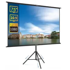 TECNOHOGAR JS - Telon 72 Pulgadas Para Proyector Video Beam Con Tripode 2mts