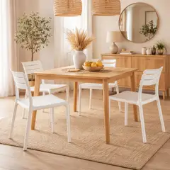 GENERICO - Silla De Comedor Multiusos Interior y Exterior Lumina De Polipropileno Alta Resistencia Blanca