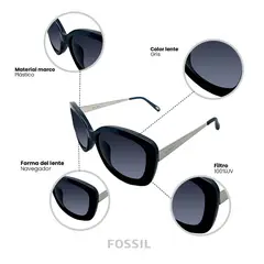 FOSSIL - Lentes Outlook X82558 Negro