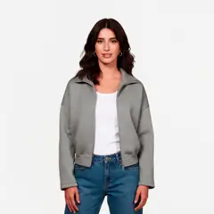 LEC LEE - Chaqueta Casual Mujer Lila y Gris GrisXL