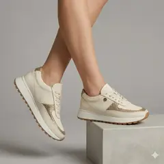 CALZADO BONT - Tenis en Cuero Para Mujer Beige Catania Bont