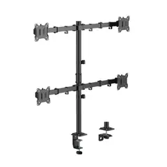 GENERICO - Soporte 4 Monitores Escritorio 17-32" TECHGO SPM-1145 Brazo Ajustable Ergonómico