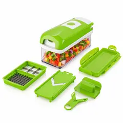 TECNOHOGAR JS - Cortador Rallador Verduras Multifuncional Nicer Dicer Magic Cube 13 En 1 Cocina Profesional