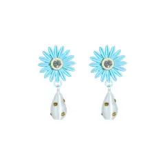 FILAMENTAL - ARETES DE MARGARITA CON DIJE DE PERLA