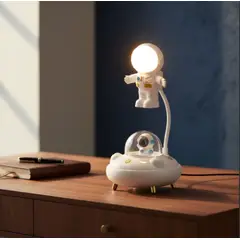 INFANTILES CAJUROMIX - Lámpara De Mesa Luz Led Decorativa Recargable Astronauta