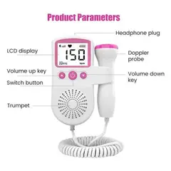 GENERICO - Doppler Fetal Ultrasonido Monitor De Latidos Prenatal rosado