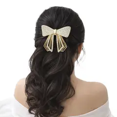 GENERICO - Pinza Gancho Elegante Con Brillos Para Cabello - Dorada