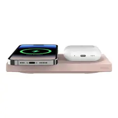 BELKIN - Base de Carga MagSafe 2 en 1 para iPhone y AirPods – Rosado