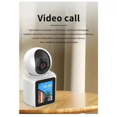 GENERICO - Cámara de Vigilancia Smart con Pantalla Integrada y Detección de Movimiento