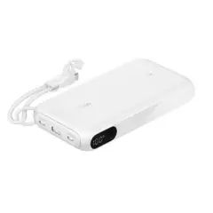 BELKIN - Batería Externa 20K 20W con Cable Desmontable y Pantalla Blanco