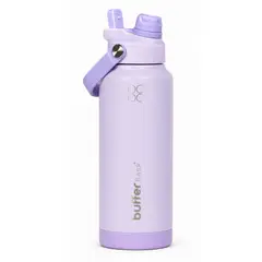 BUFFER FLASK - Termo Botella Buffer 1lt Tapa 2 en 1 Base Silicona - Violeta