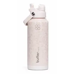 BUFFER FLASK - Termo Botella Buffer 1lt Tapa 2 en 1 Base Silicona - Rosa claro